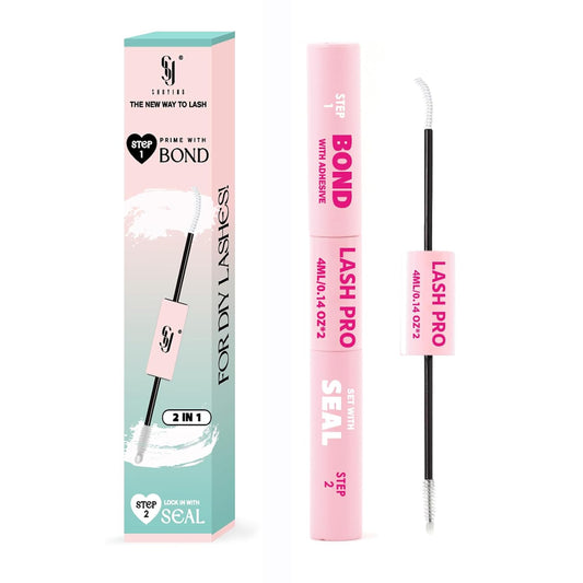SY-SHUYING White Lash Bond and Seal for Eye Lash Cluster, Long Lasting, Comfortable, Waterproof, 72H Super Flexible Hold Glue, 2-In-1 for Sensitive Eyes, Non Irritating for DIY Lash Cluster Kit