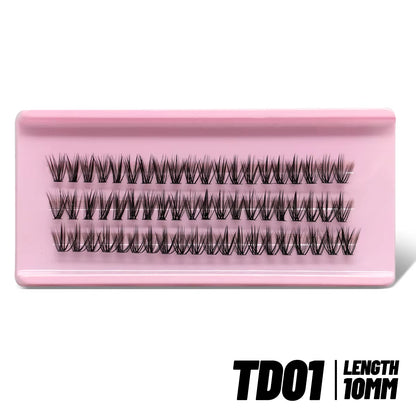 GROINNEYA DIY Lash Clusters Set Mixed Tray Lashes Kit Fluffy Individual Lashes Extension with Lash Bond and Seal at Home Makeup